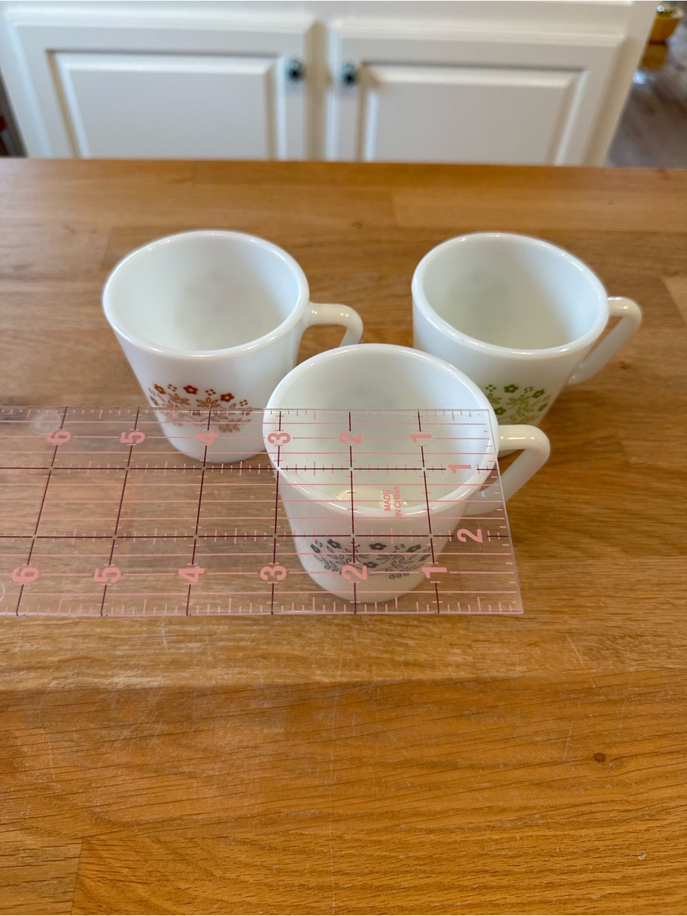 🌸 Pyrex Summer Impressions Mugs Set of 3 | Ginger Blueberry Honeydew Milk Glass - Picture 3 of 8